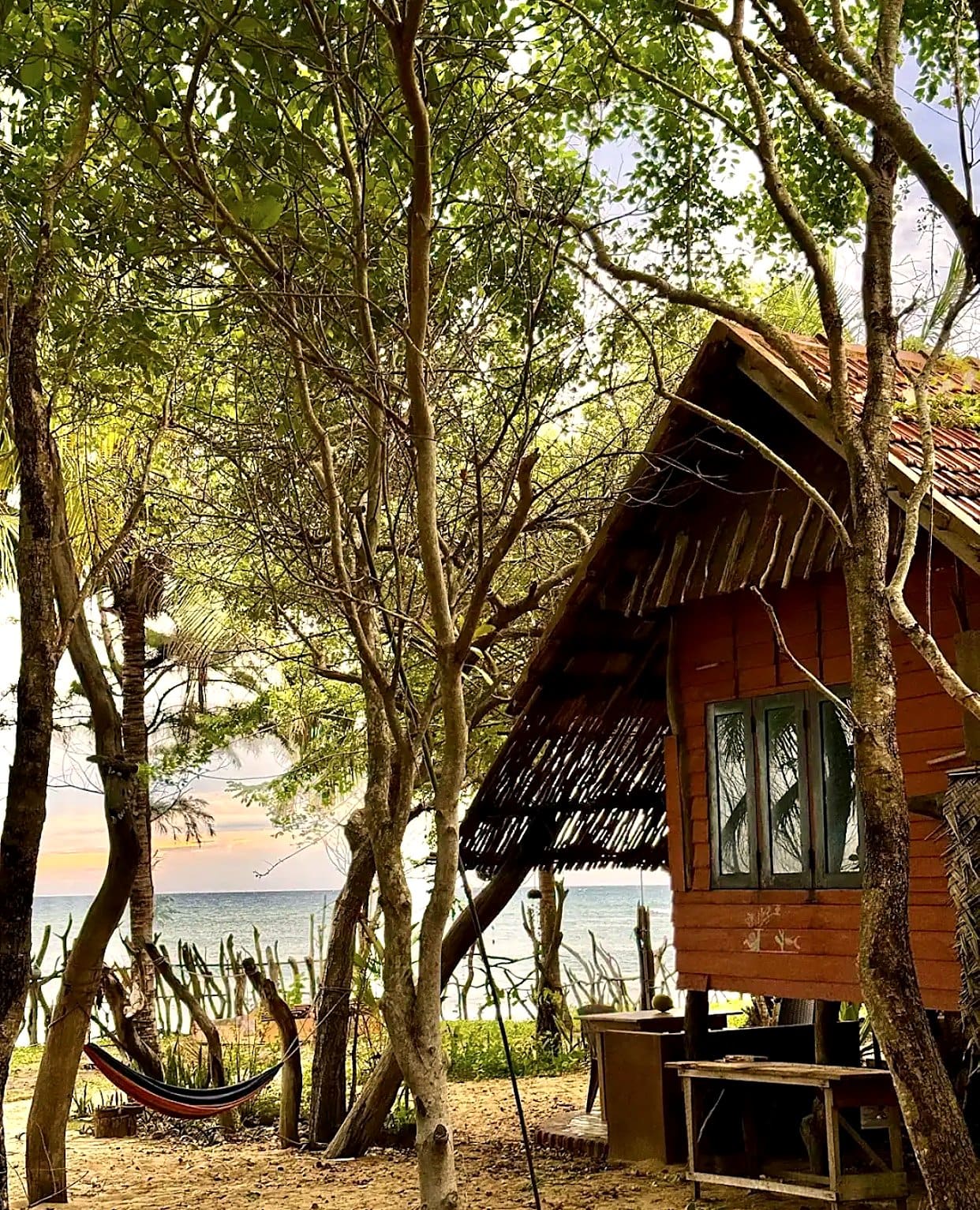 A-frame sea-view cabana at Light House Surf Camp — surf and restore